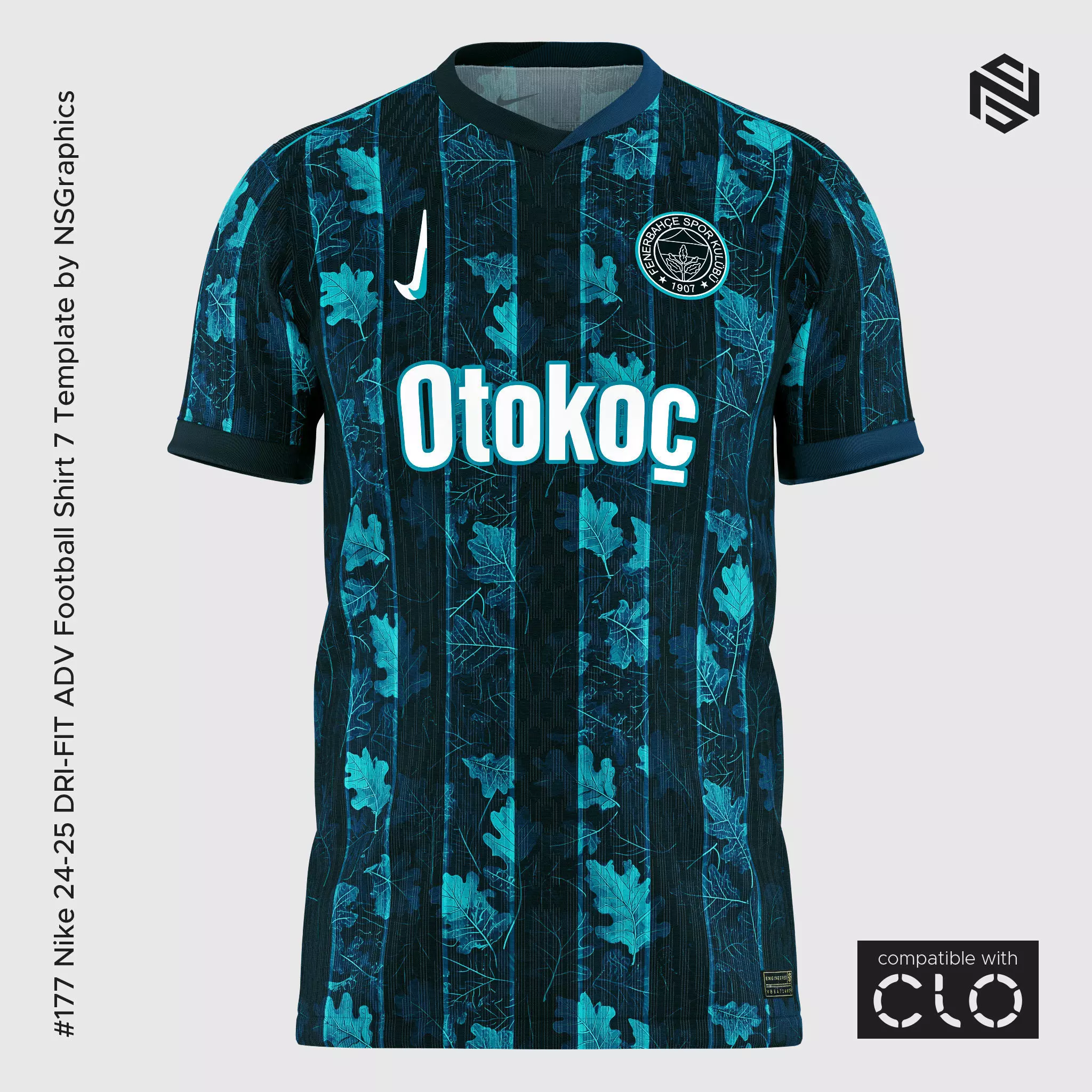 Nike 24-25 DRI-FIT ADV Football Shirt 7 Template for CLO 3D 3D model