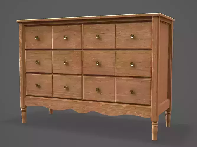 Wooden Drawer Storage Cabinet 3D Model