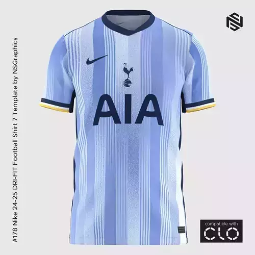 Nike 24-25 DRI-FIT Football Shirt 7 Template for CLO 3D