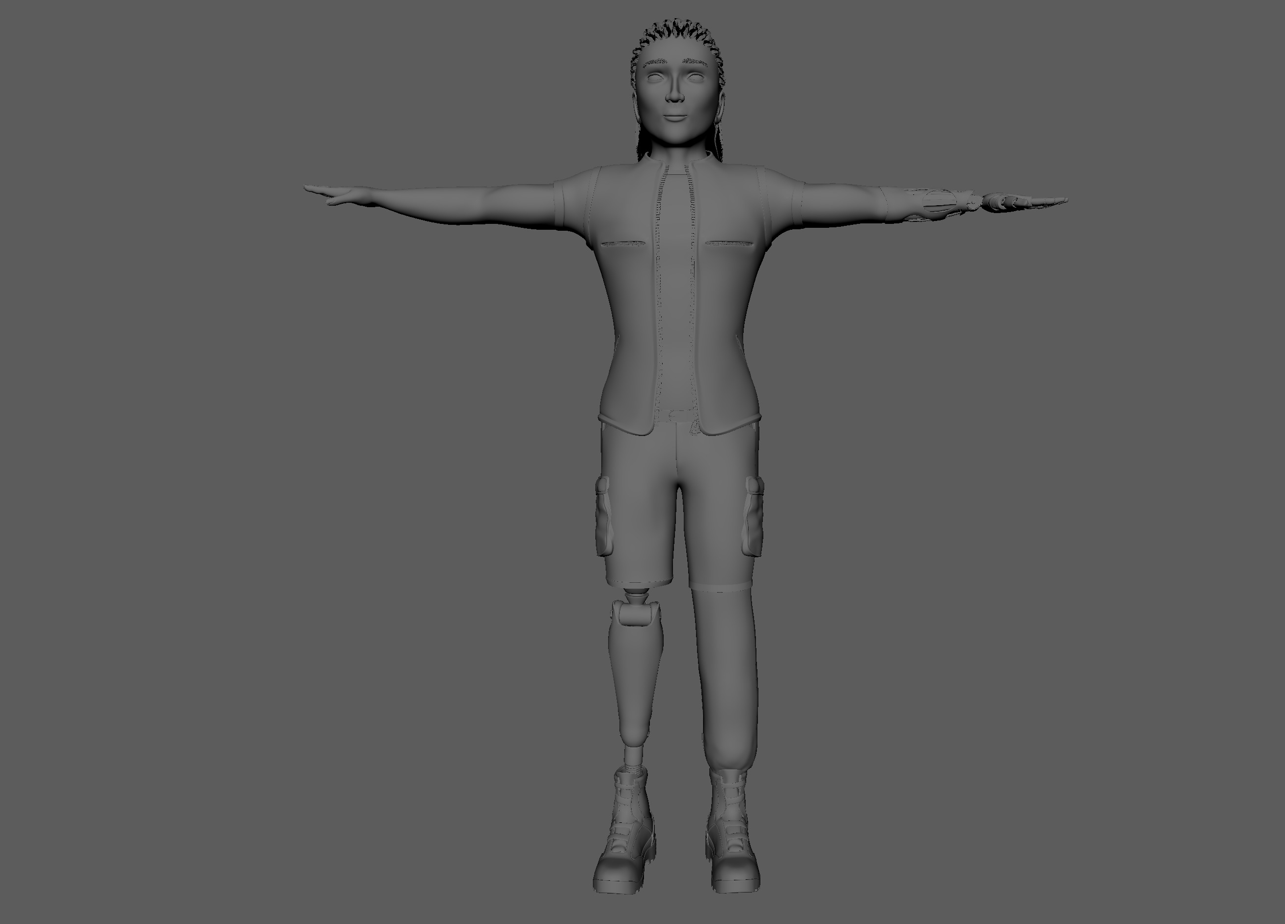 3D Semi-Realistic Fighter Character With Rig Low-poly 3D model_29