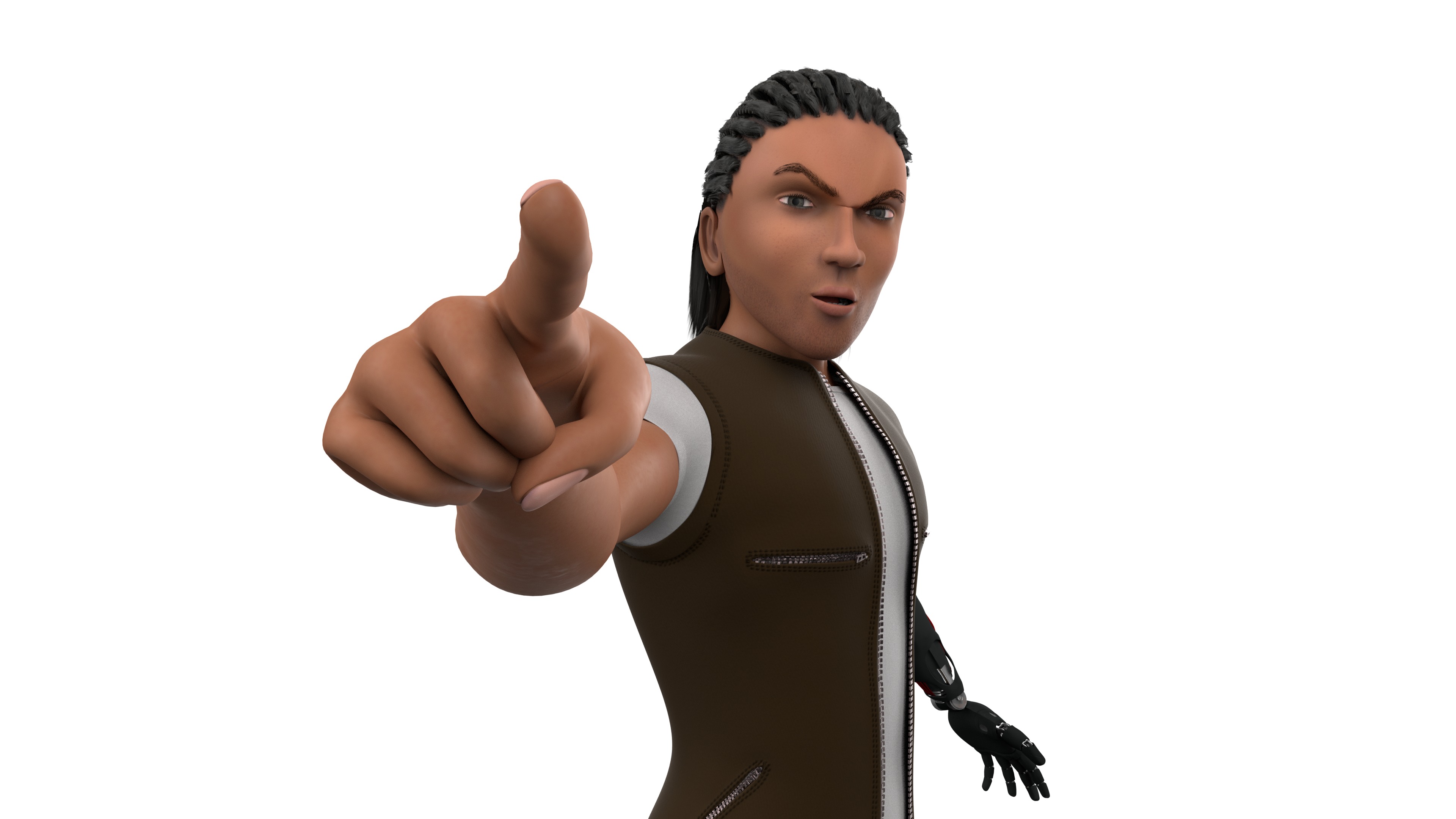 3D Semi-Realistic Fighter Character With Rig Low-poly 3D model_11