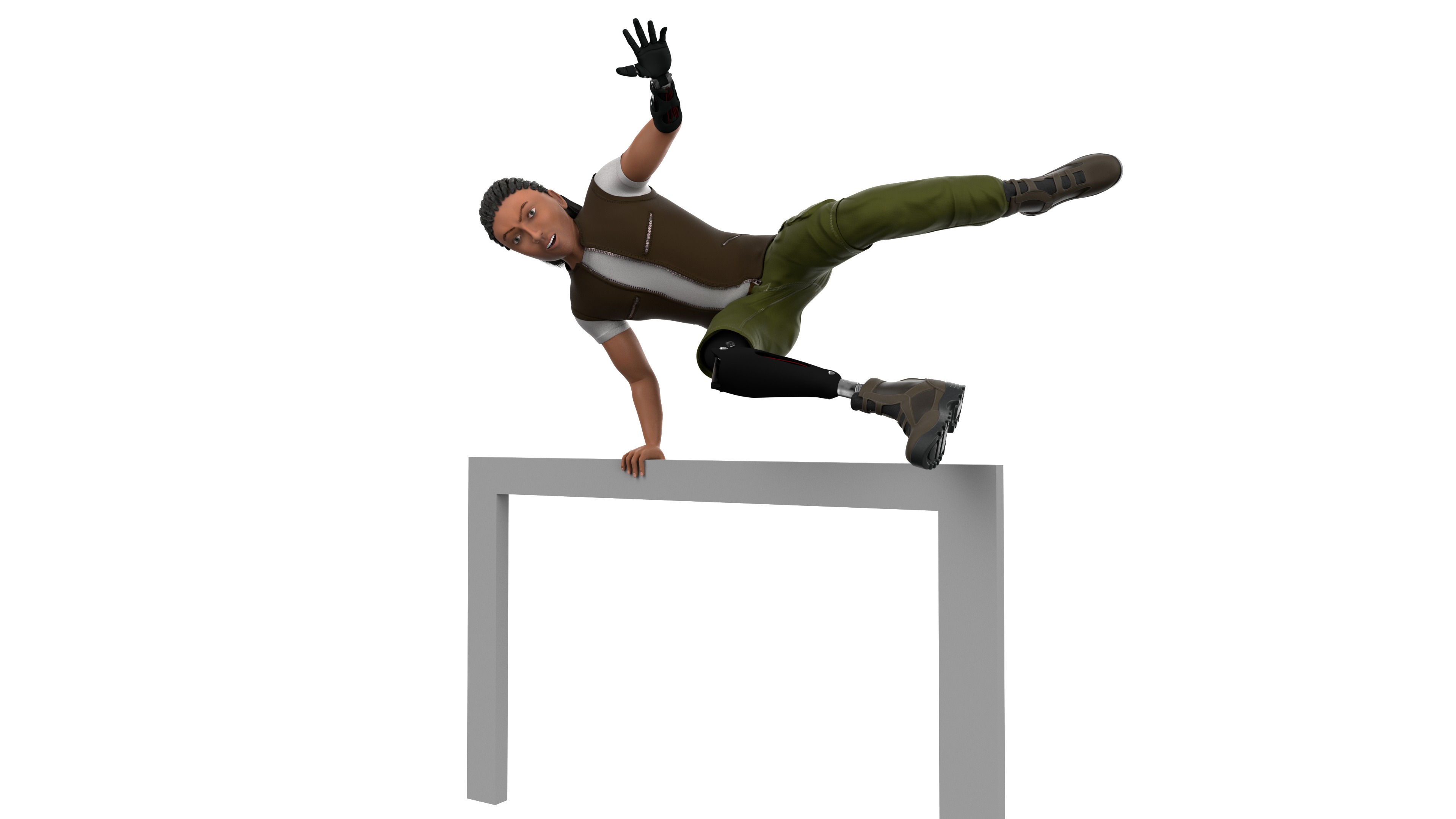 3D Semi-Realistic Fighter Character With Rig Low-poly 3D model_10