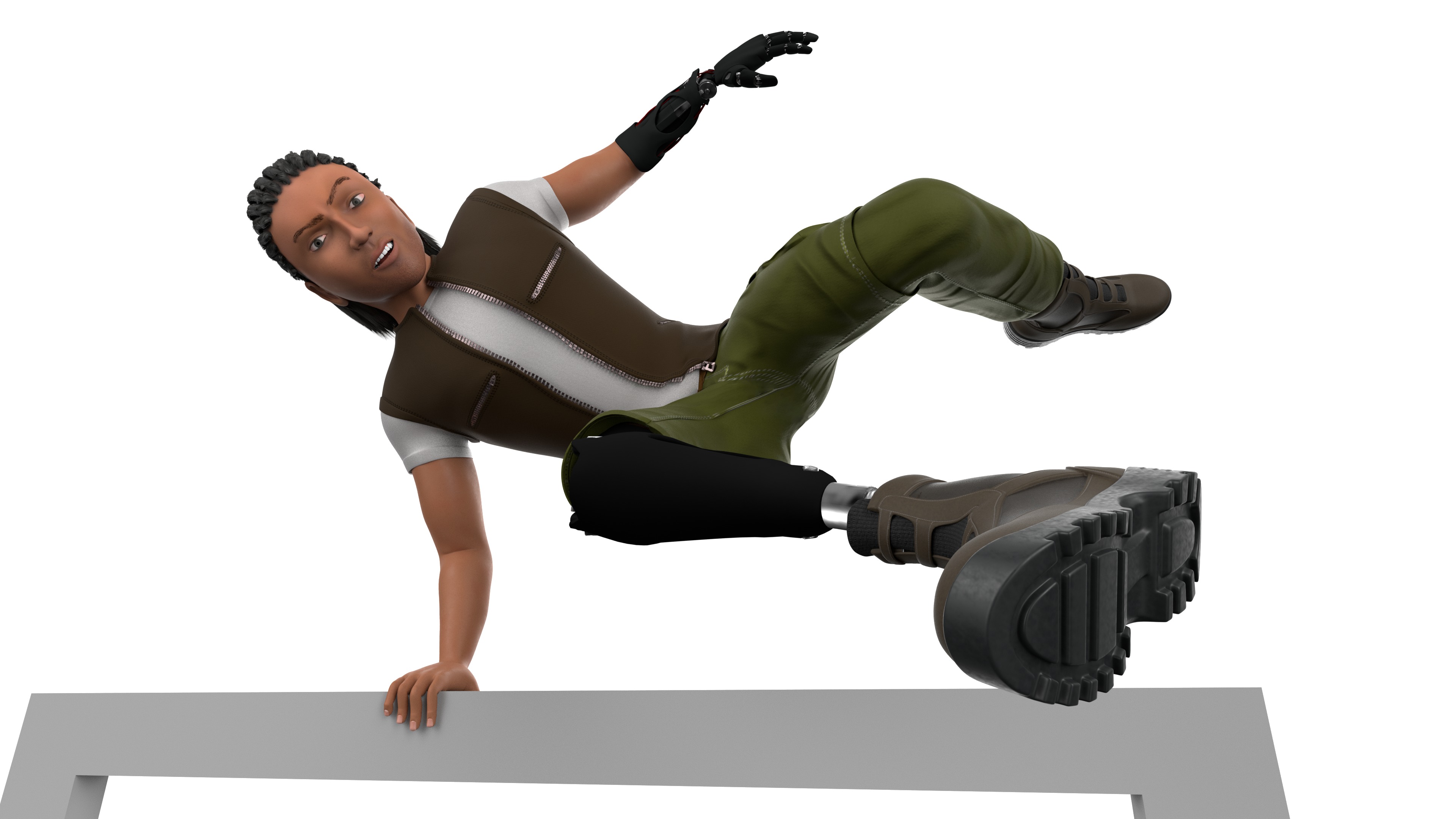 3D Semi-Realistic Fighter Character With Rig Low-poly 3D model_12