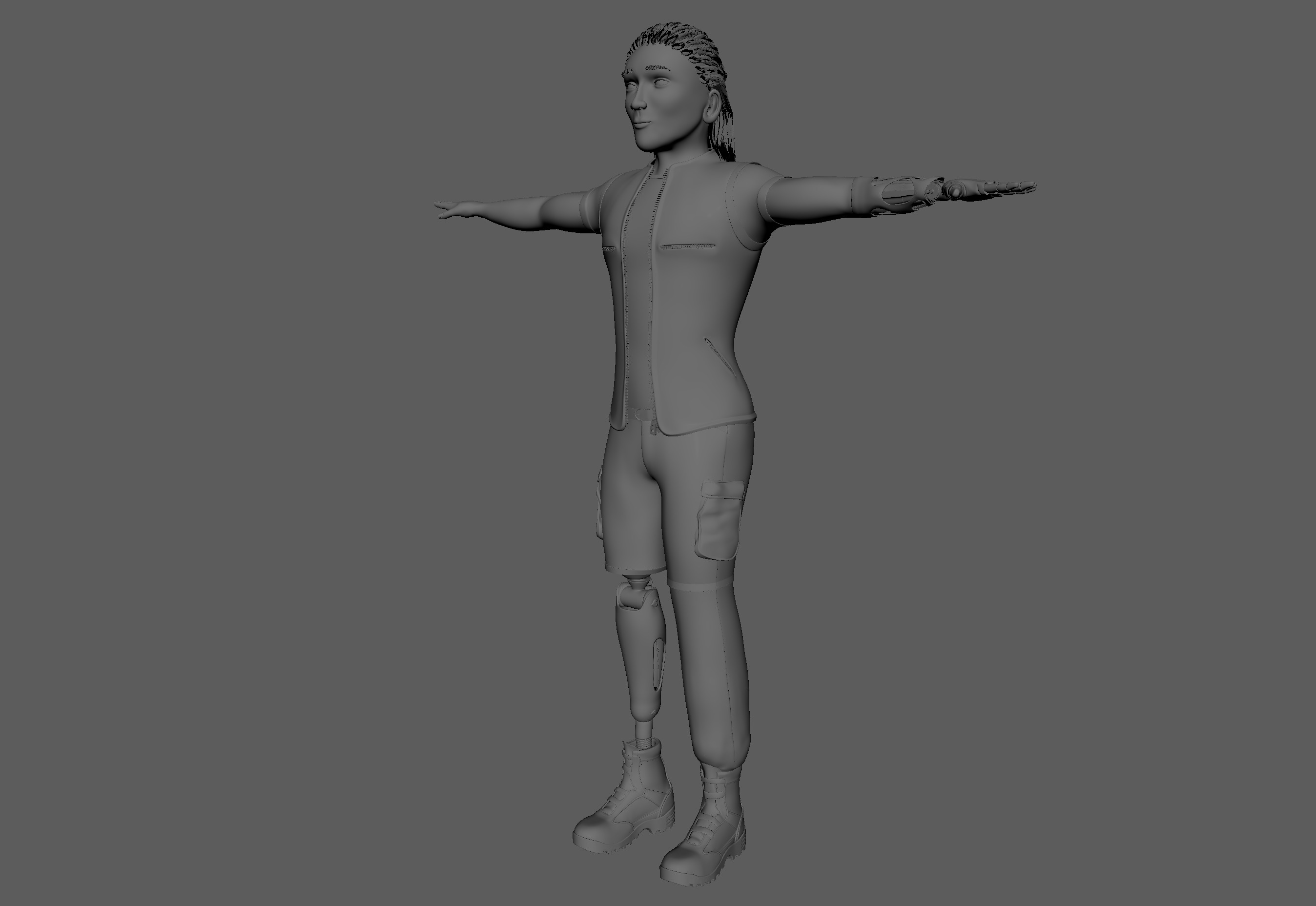 3D Semi-Realistic Fighter Character With Rig Low-poly 3D model_22