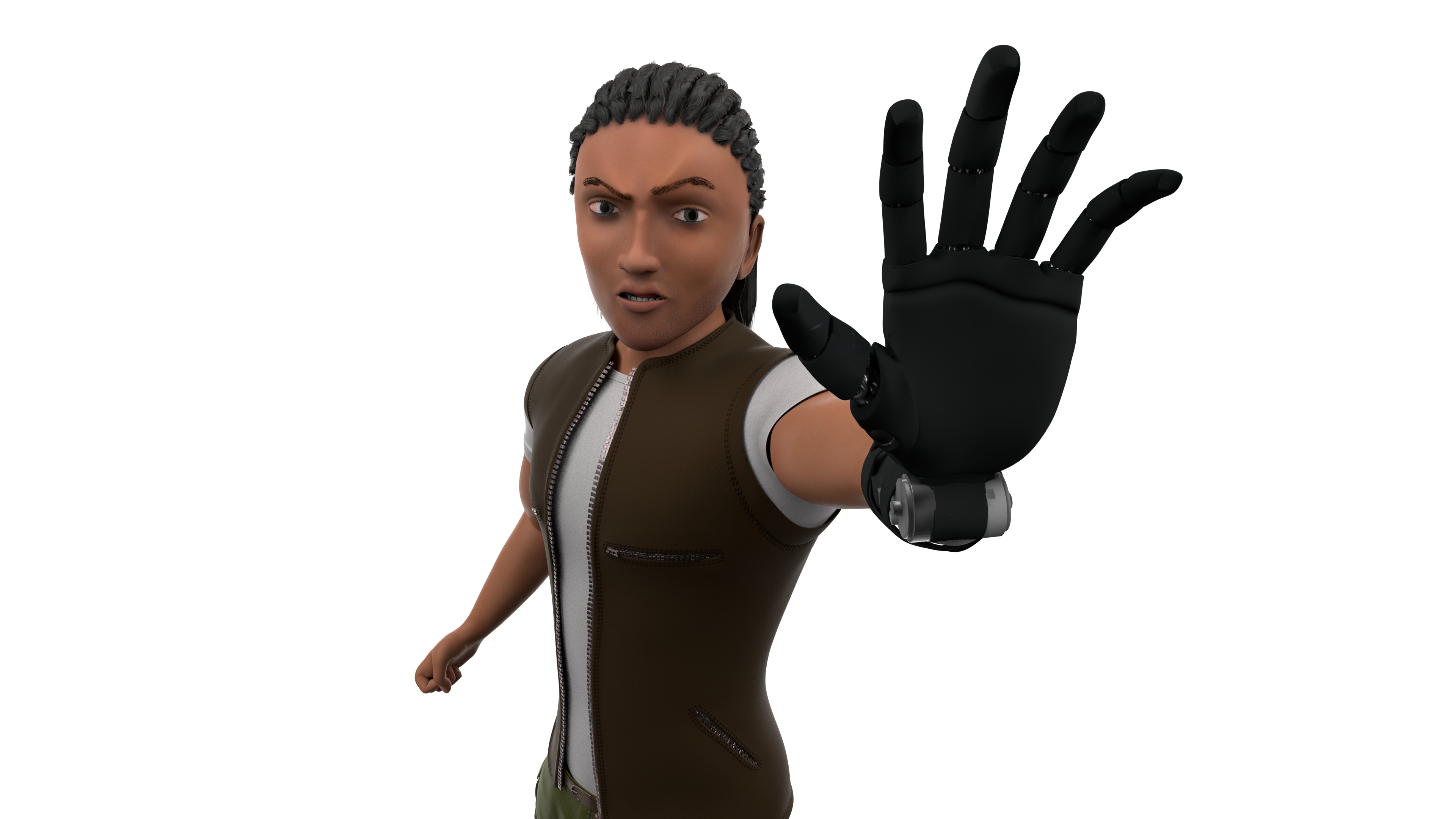 3D Semi-Realistic Fighter Character With Rig Low-poly 3D model_9