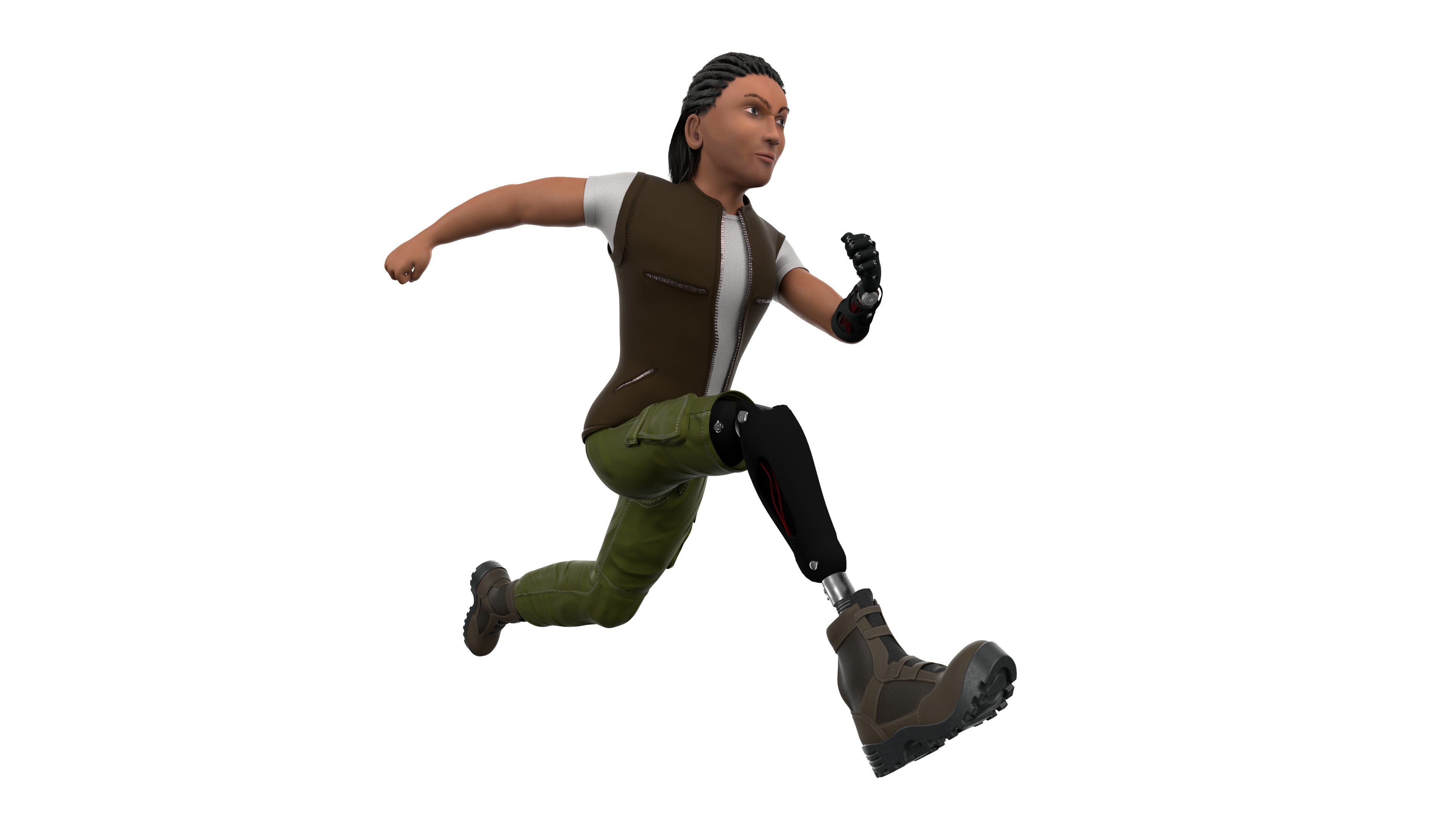 3D Semi-Realistic Fighter Character With Rig Low-poly 3D model_8