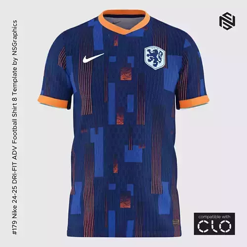 Nike 24-25 DRI-FIT ADV Football Shirt 8 Template for CLO 3D