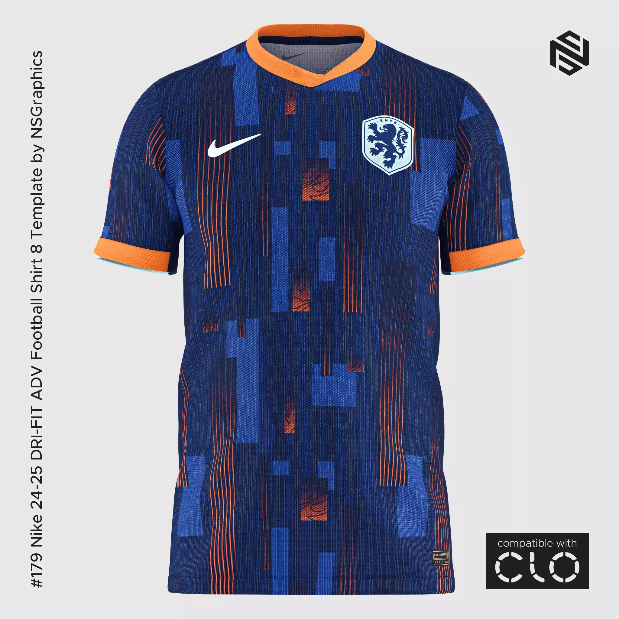 Nike 24-25 DRI-FIT ADV Football Shirt 8 Template for CLO 3D 3D model