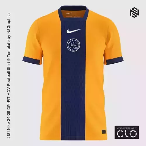 Nike 24-25 DRI-FIT ADV Football Shirt 9 Template for CLO 3D