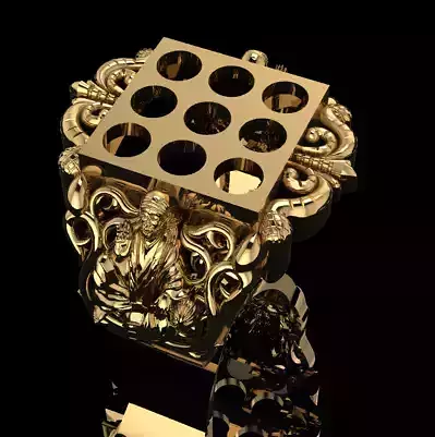 Saibaba Navratna Ring 3D print model