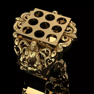 Saibaba Navratna Ring 3D print model