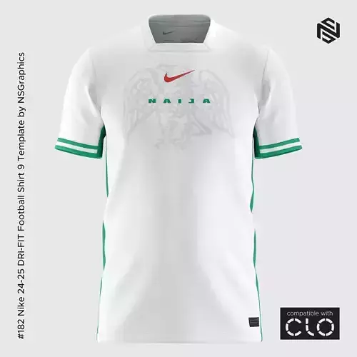 Nike 24-25 DRI-FIT Football Shirt 9 Template for CLO 3D