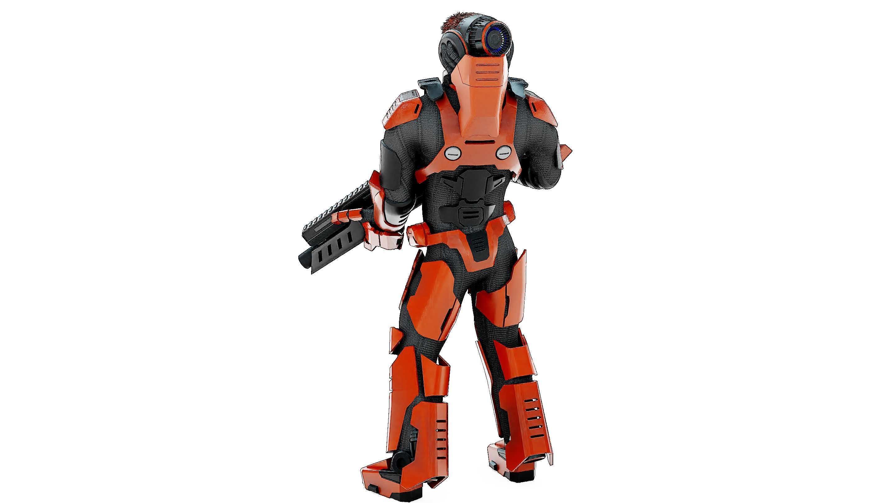 CYBORG SOLDIER RX-600 Rigged for Unreal Engine - Unity - MIXAMO 3D model_16