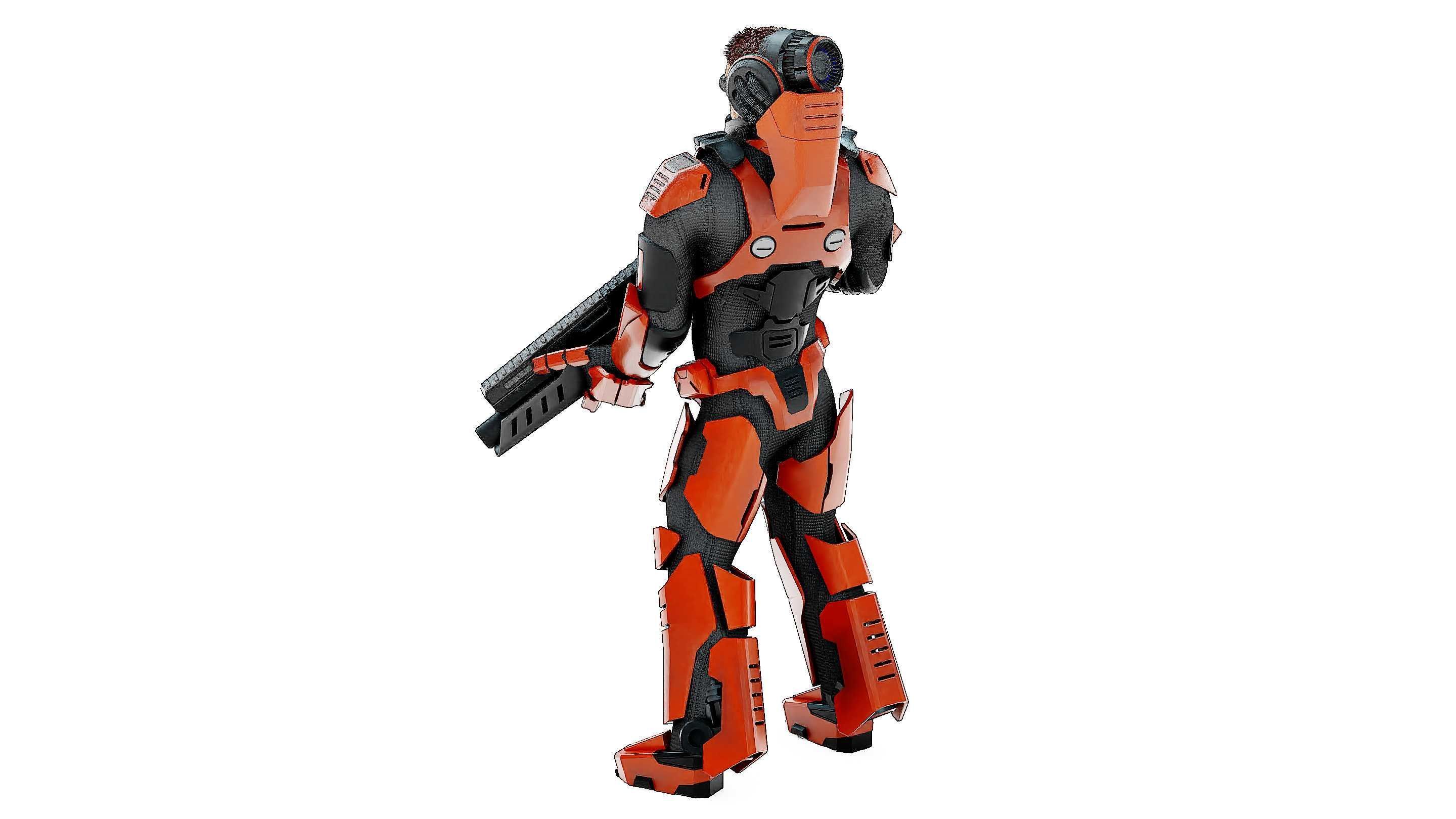 CYBORG SOLDIER RX-600 Rigged for Unreal Engine - Unity - MIXAMO 3D model_17