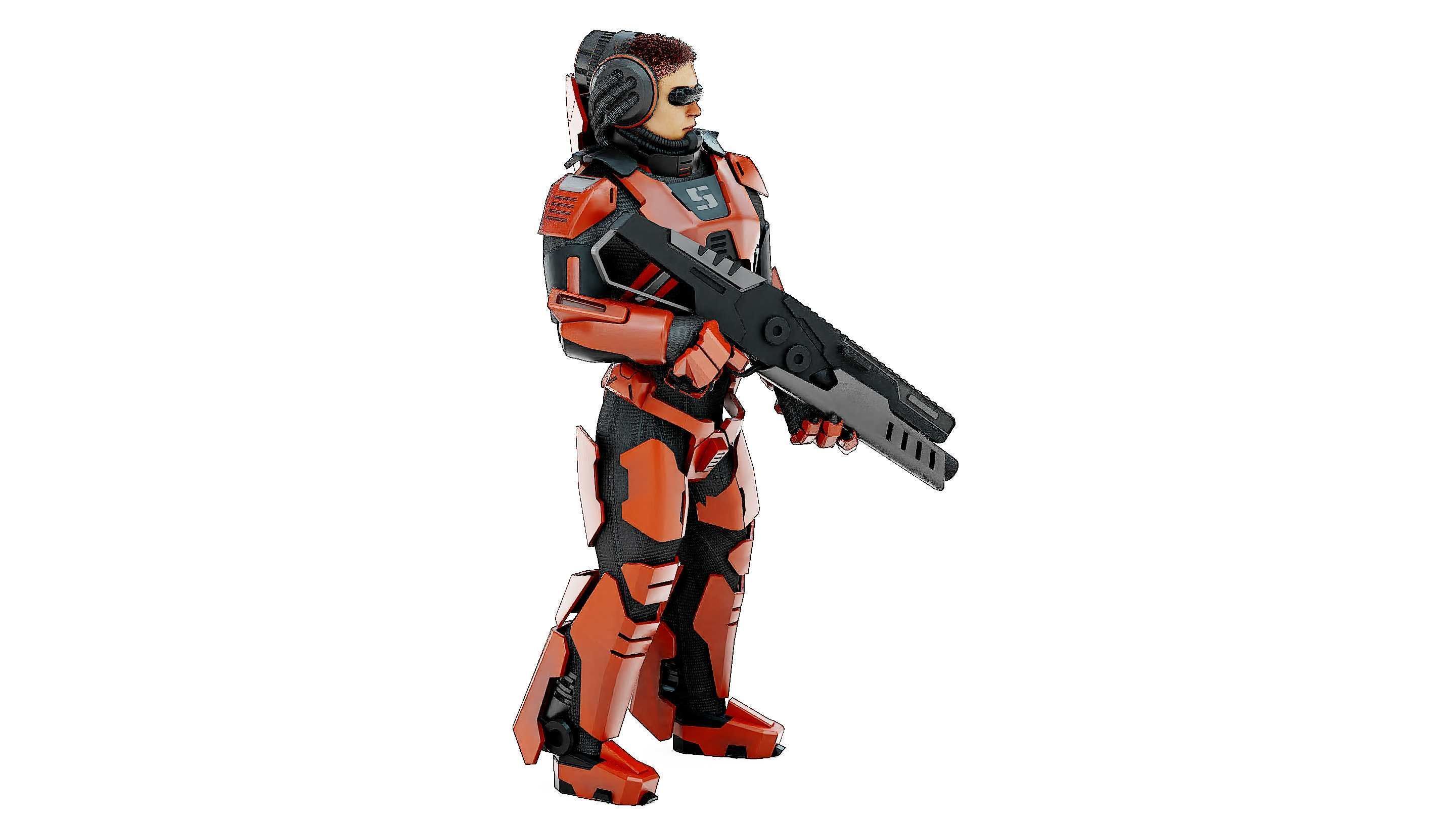 CYBORG SOLDIER RX-600 Rigged for Unreal Engine - Unity - MIXAMO 3D model_6