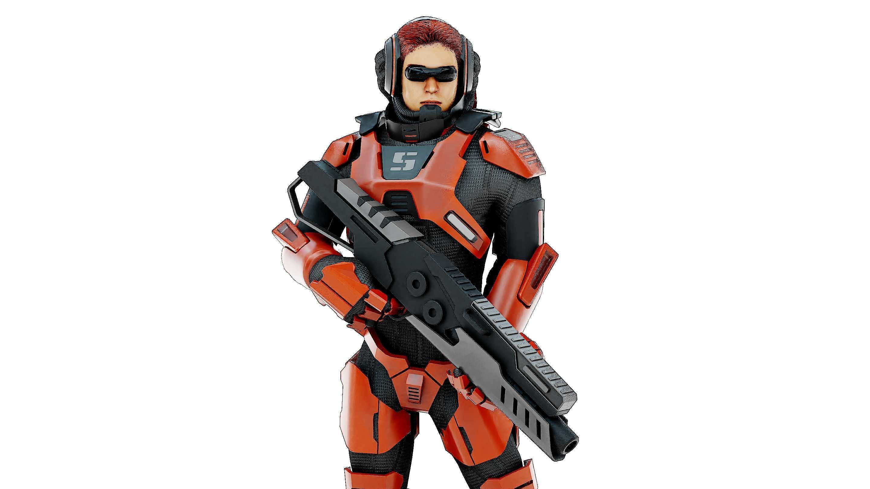 CYBORG SOLDIER RX-600 Rigged for Unreal Engine - Unity - MIXAMO 3D model_2