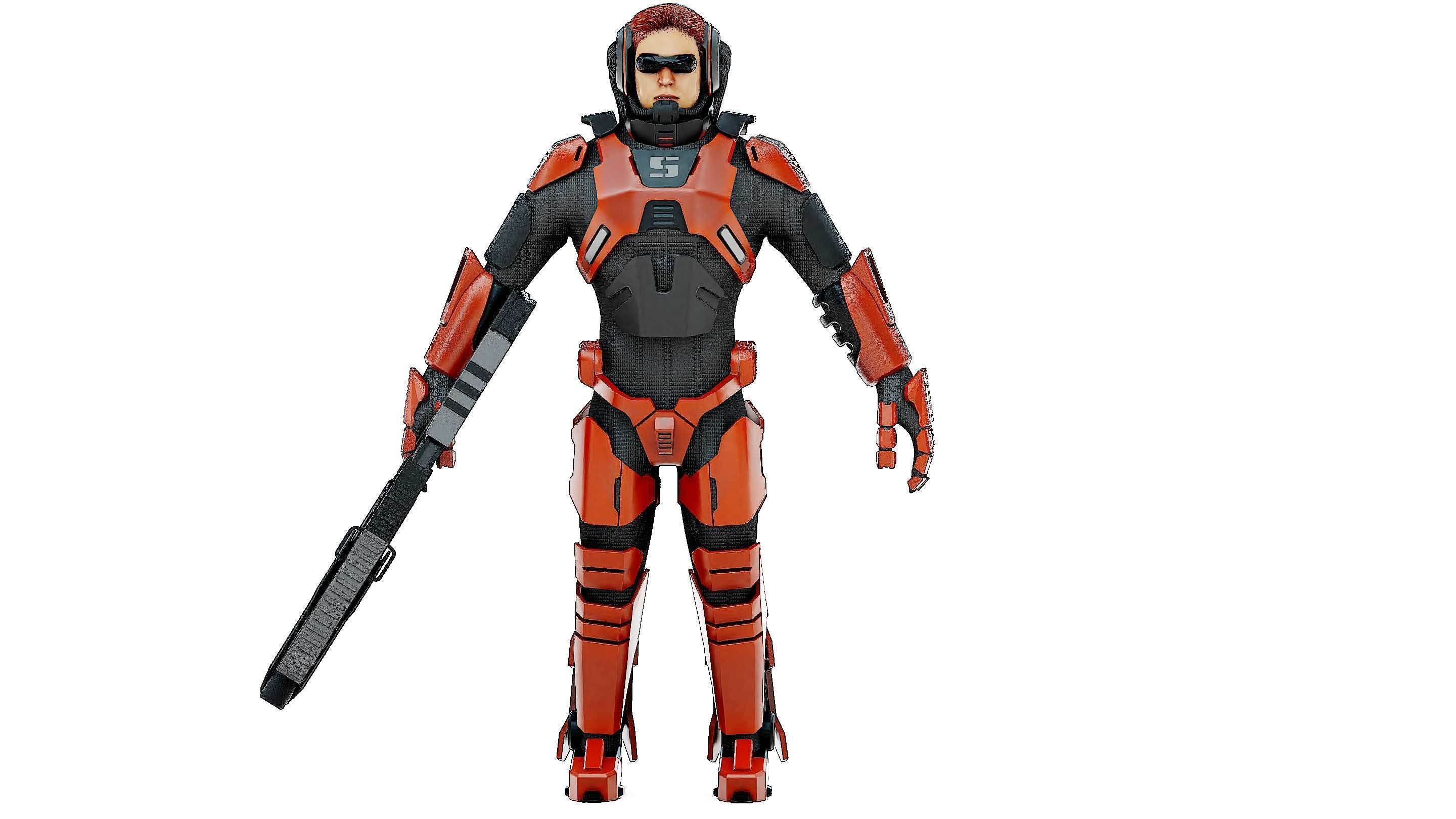 CYBORG SOLDIER RX-600 Rigged for Unreal Engine - Unity - MIXAMO 3D model_30