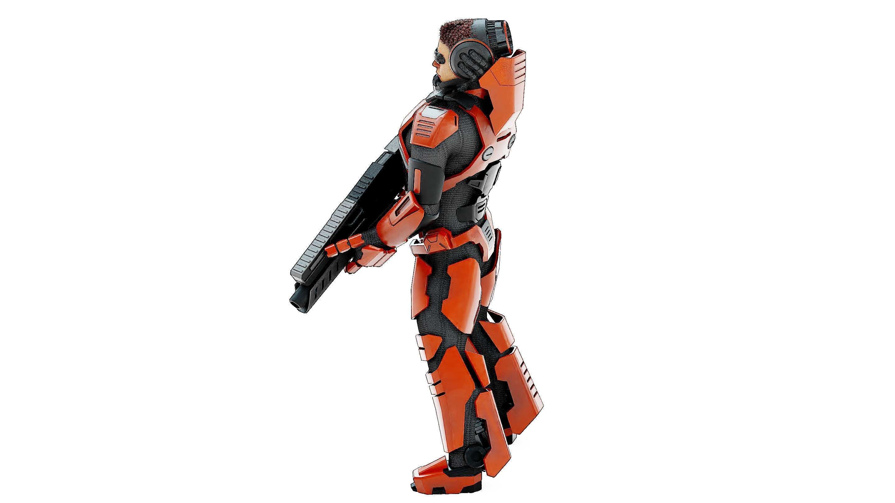 CYBORG SOLDIER RX-600 Rigged for Unreal Engine - Unity - MIXAMO 3D model_19