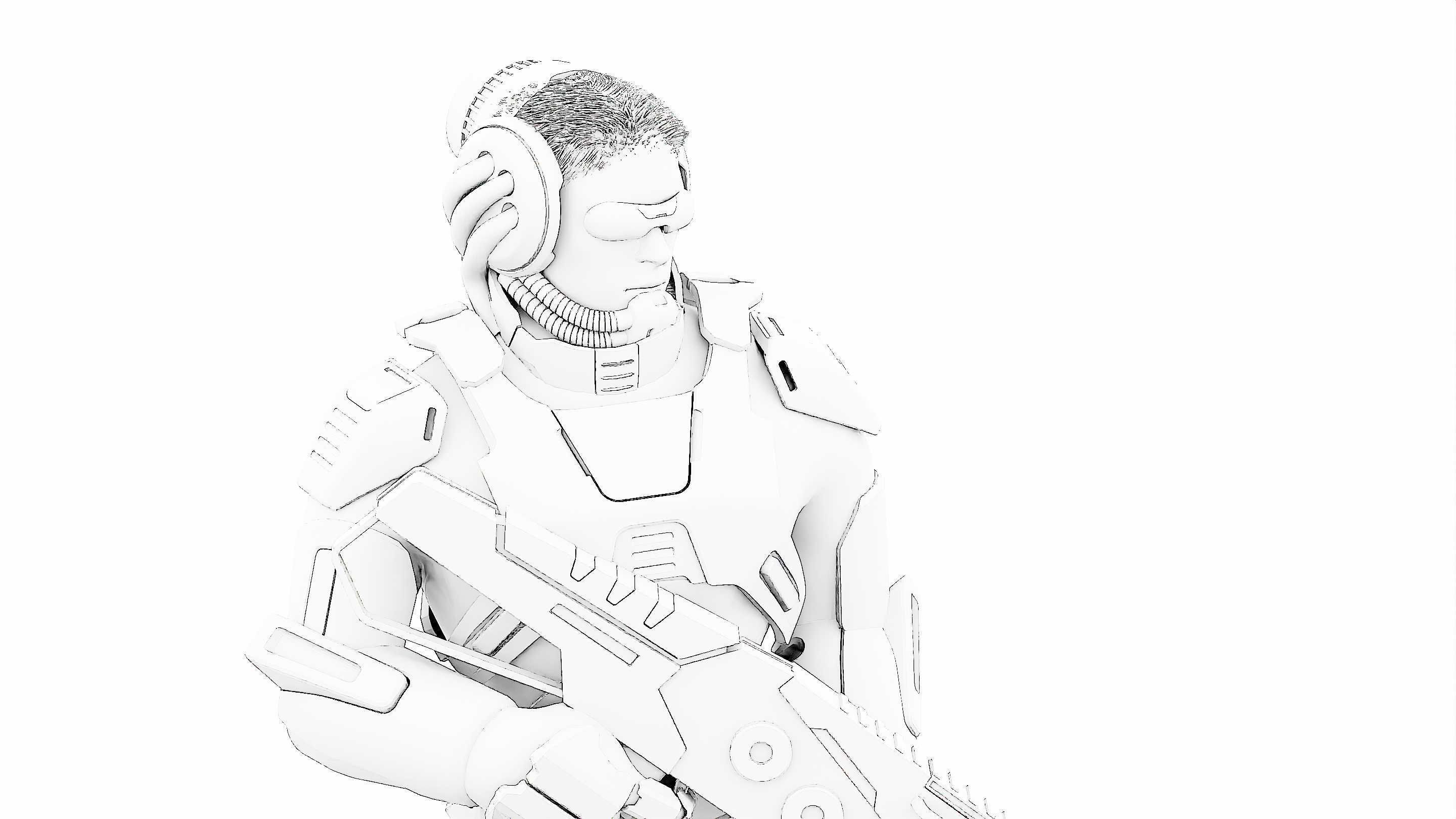 CYBORG SOLDIER RX-600 Rigged for Unreal Engine - Unity - MIXAMO 3D model_34