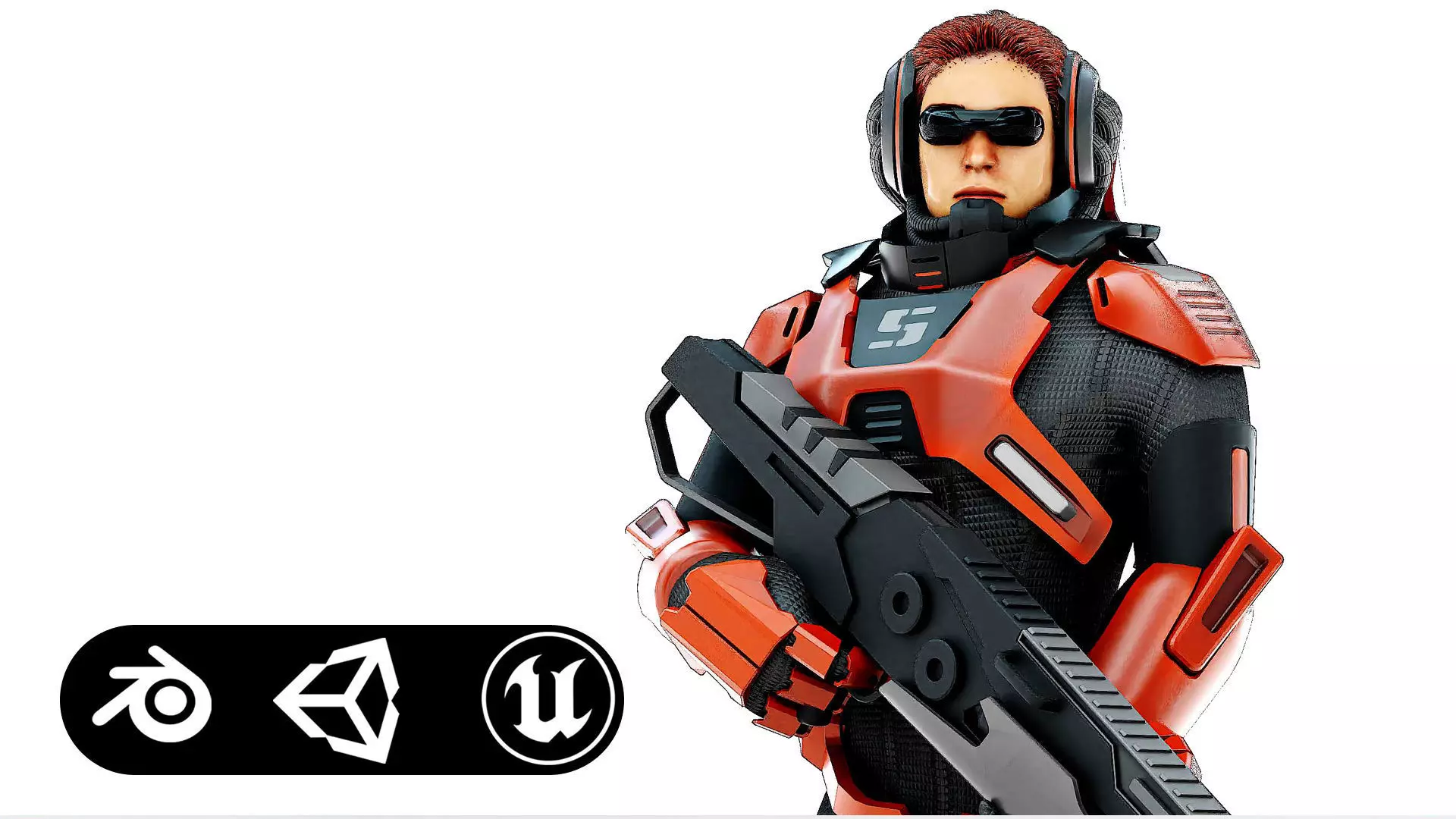 CYBORG SOLDIER RX-600 Rigged for Unreal Engine - Unity - MIXAMO 3D model_0