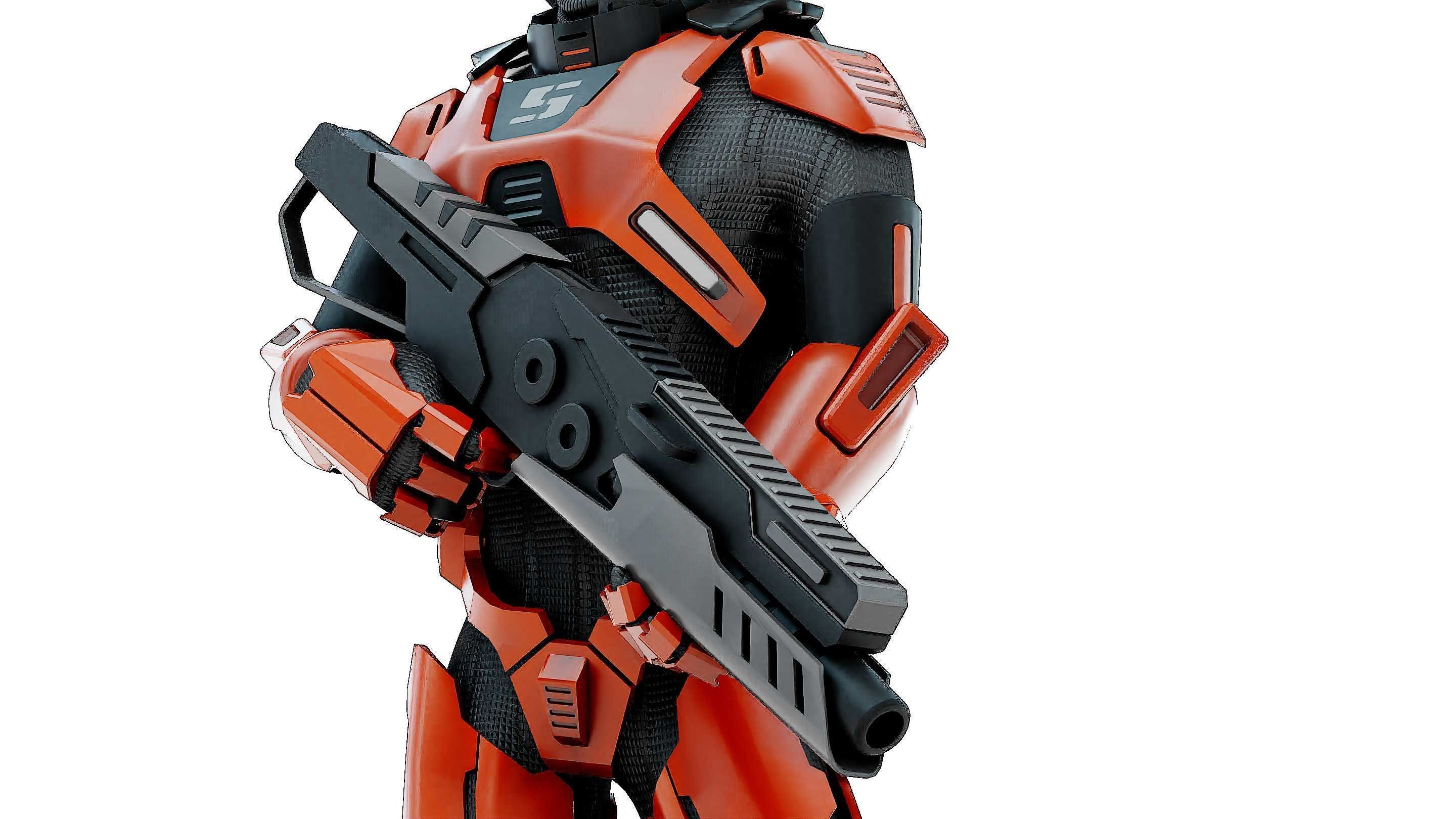 CYBORG SOLDIER RX-600 Rigged for Unreal Engine - Unity - MIXAMO 3D model_28