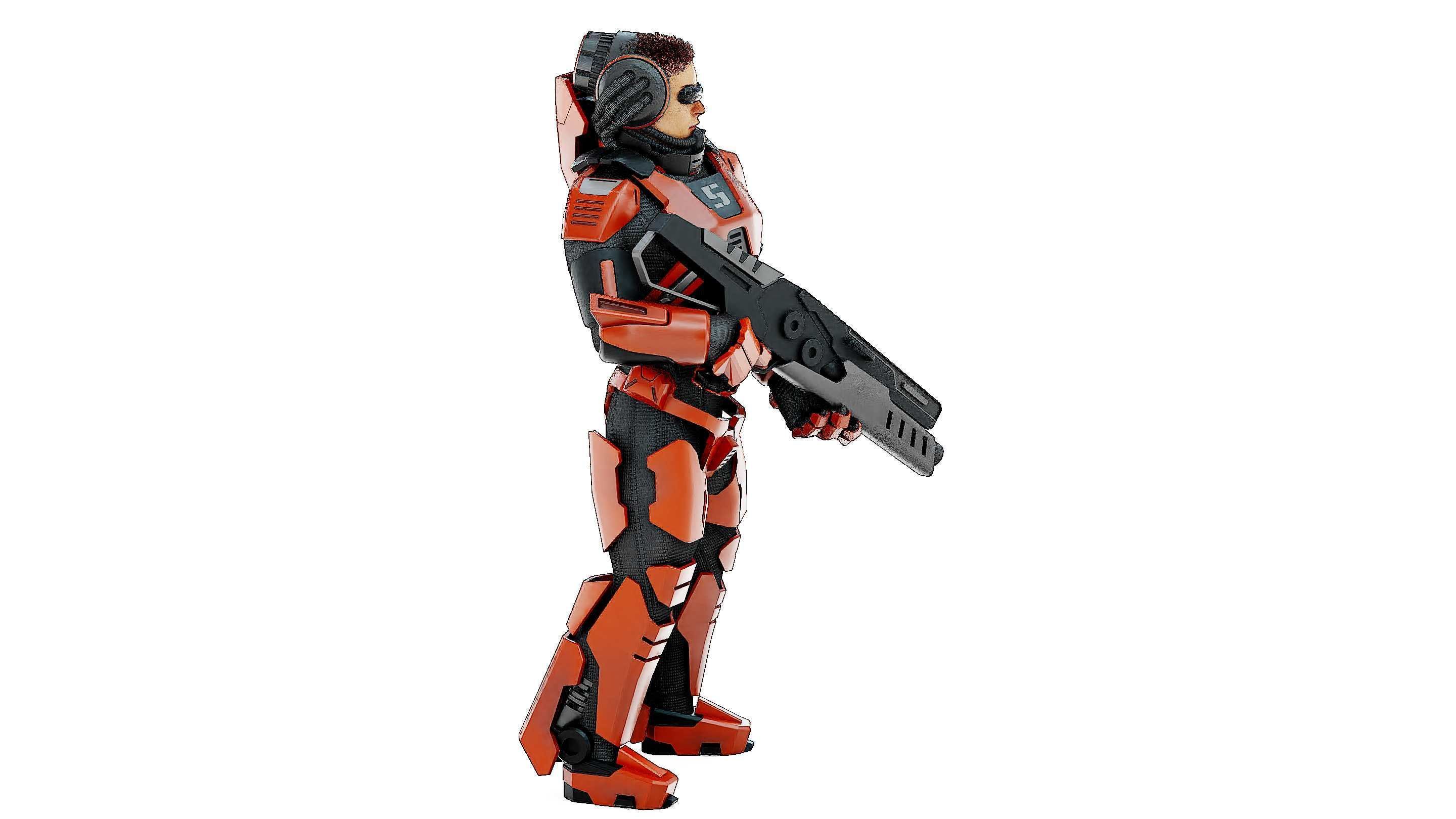 CYBORG SOLDIER RX-600 Rigged for Unreal Engine - Unity - MIXAMO 3D model_7