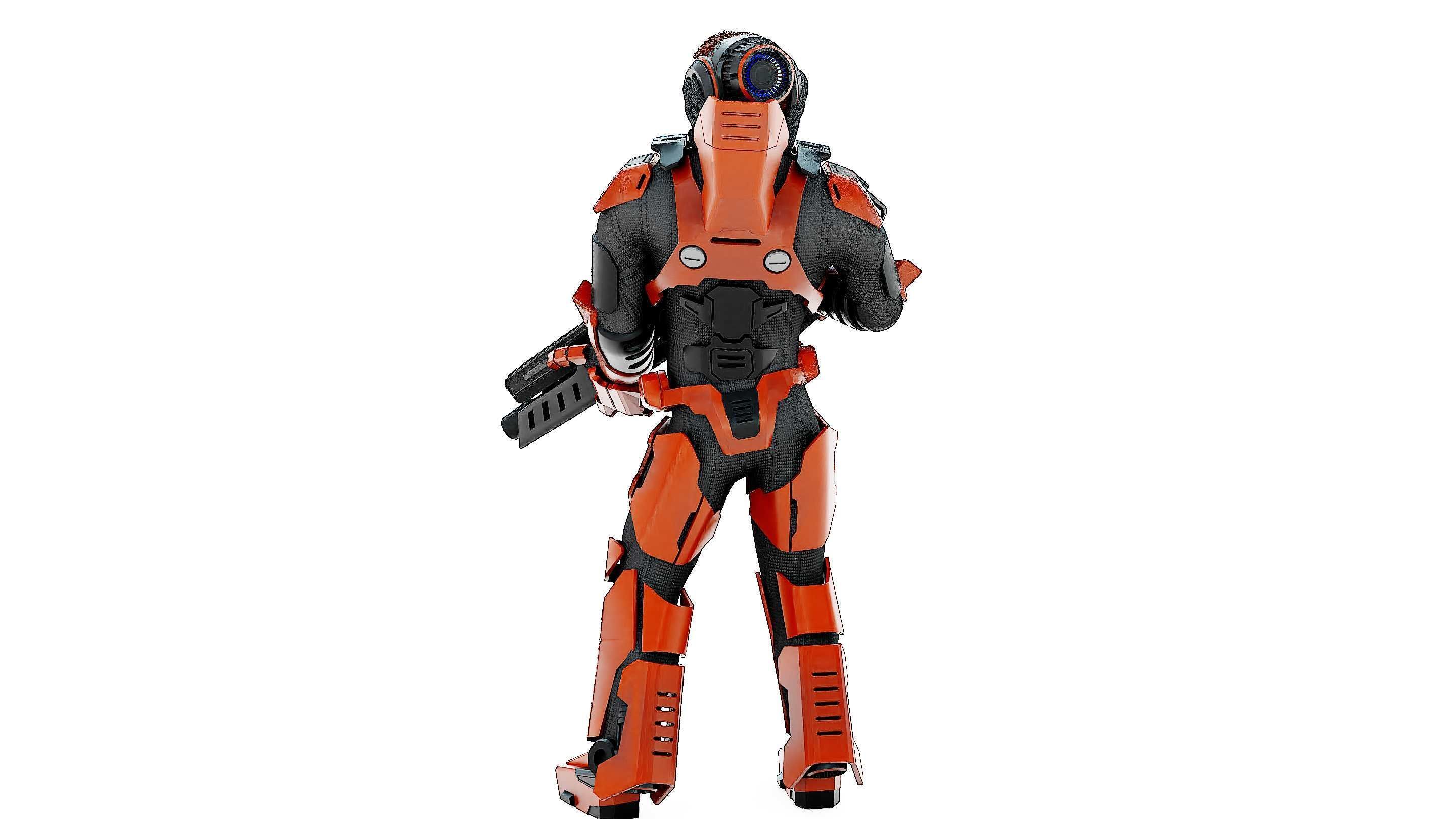 CYBORG SOLDIER RX-600 Rigged for Unreal Engine - Unity - MIXAMO 3D model_15