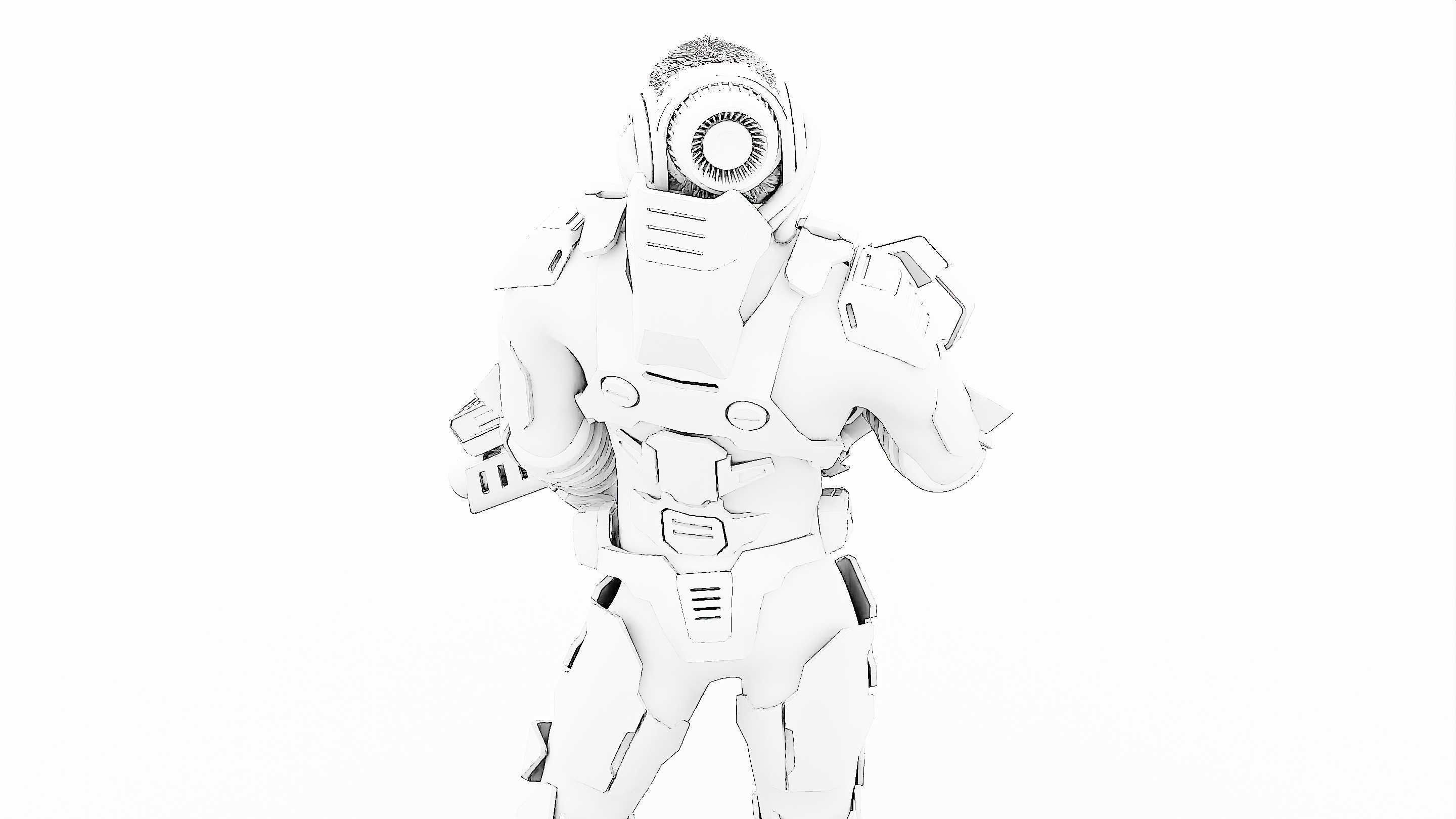 CYBORG SOLDIER RX-600 Rigged for Unreal Engine - Unity - MIXAMO 3D model_36