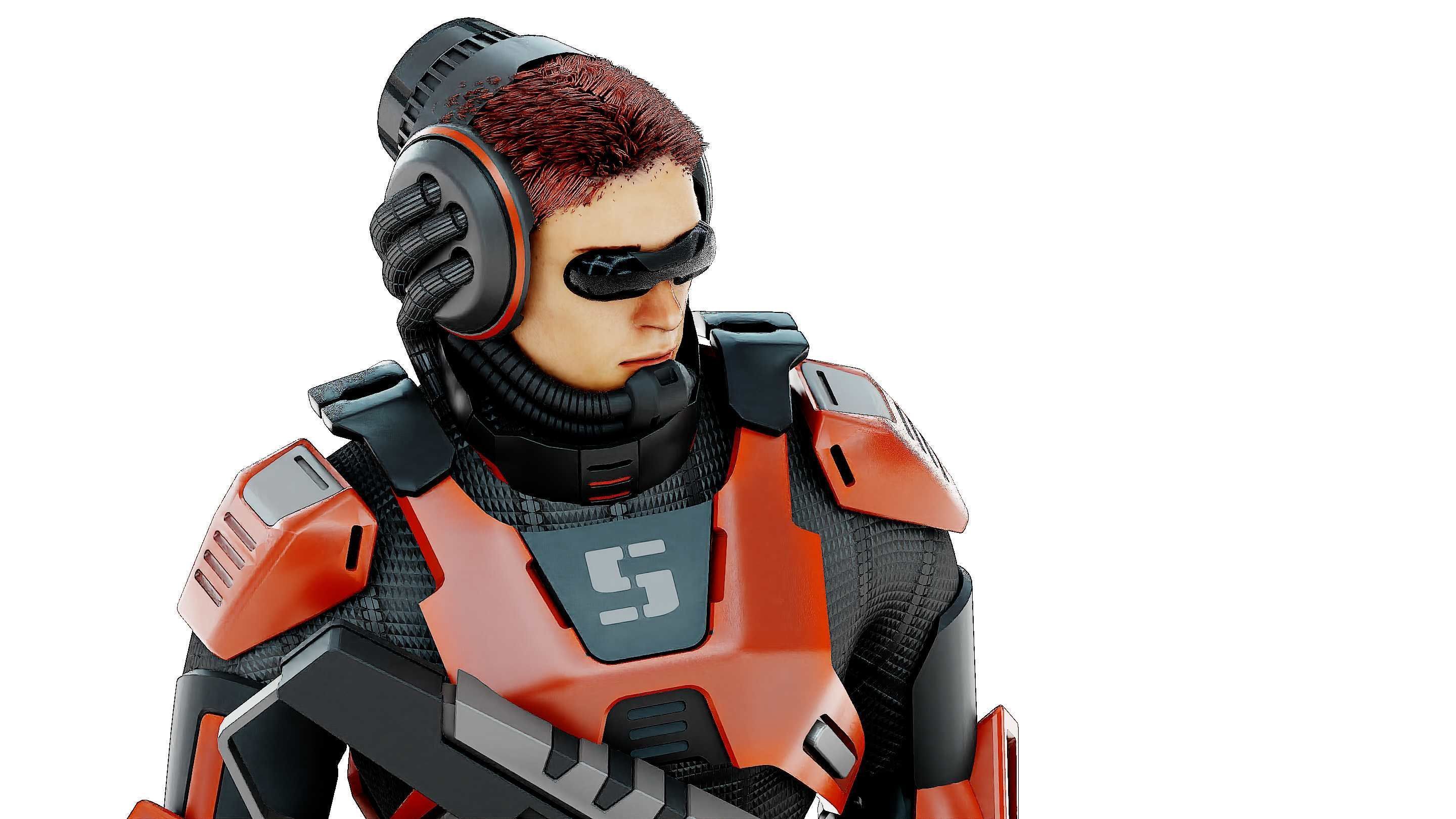 CYBORG SOLDIER RX-600 Rigged for Unreal Engine - Unity - MIXAMO 3D model_25