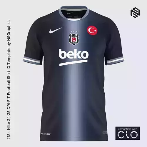 Nike 24-25 DRI-FIT Football Shirt 10 Template for CLO 3D