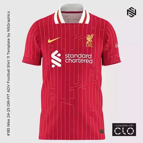 Nike 24-25 DRI-FIT ADV Football Shirt 11 Template for CLO 3D