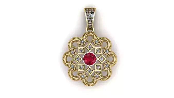 SUNFLOWER STYLE PENDANT 3D PRINTABLE MODEL