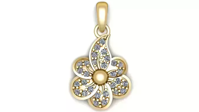 SIMPLE FLOWER STYLE PENDANT 3D PRINTABLE MODEL
