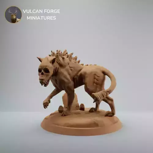 Undead skeleton hound hellhound - pre supported 3D print model