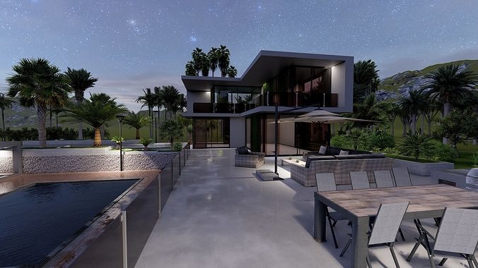 Casa Scene-villa-modern house 3D model