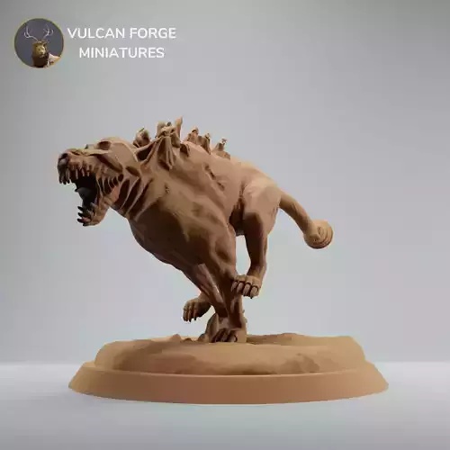 Undead skeleton hound hellhound running - pre supported 3D print model