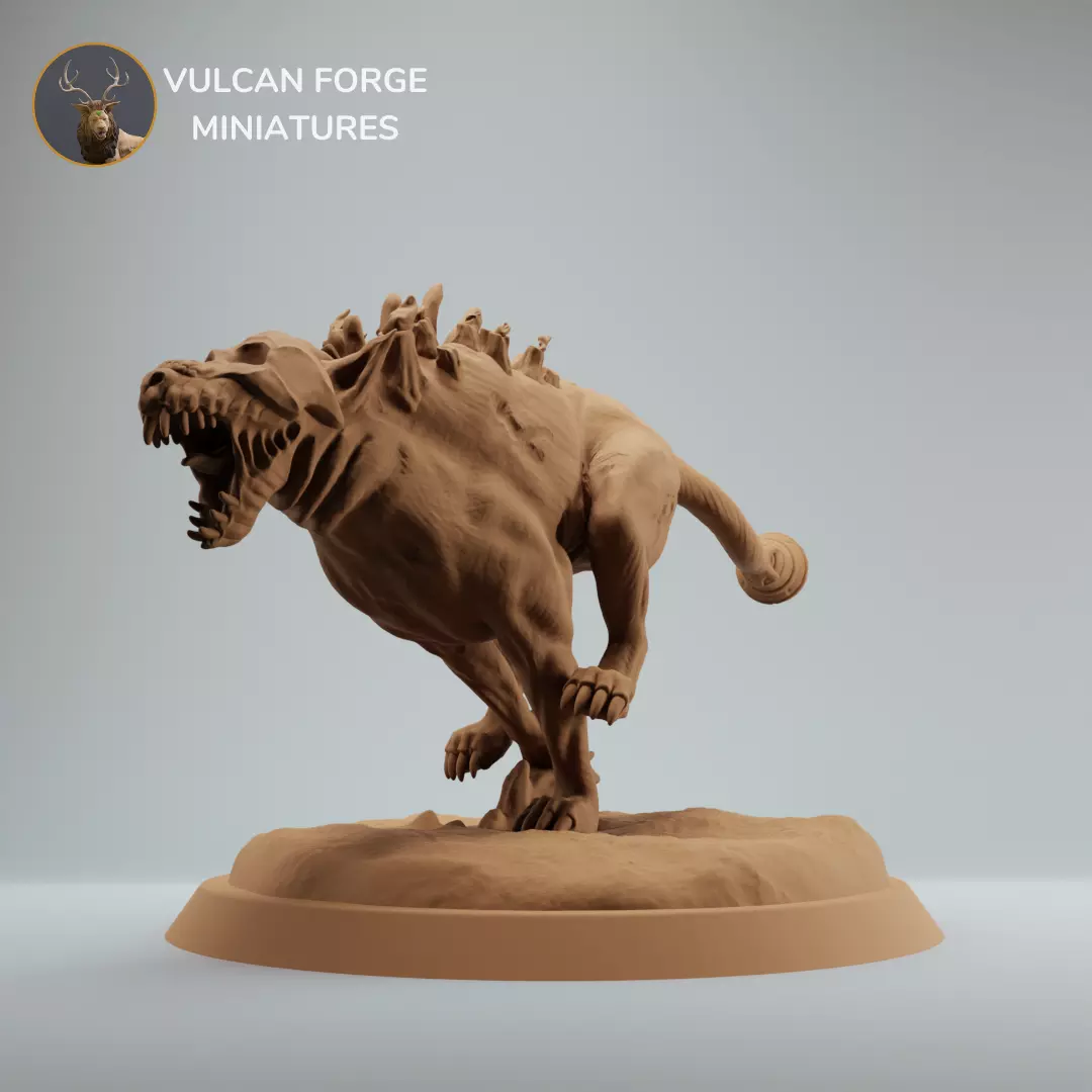 Undead skeleton hound hellhound running - pre supported 3D print model
