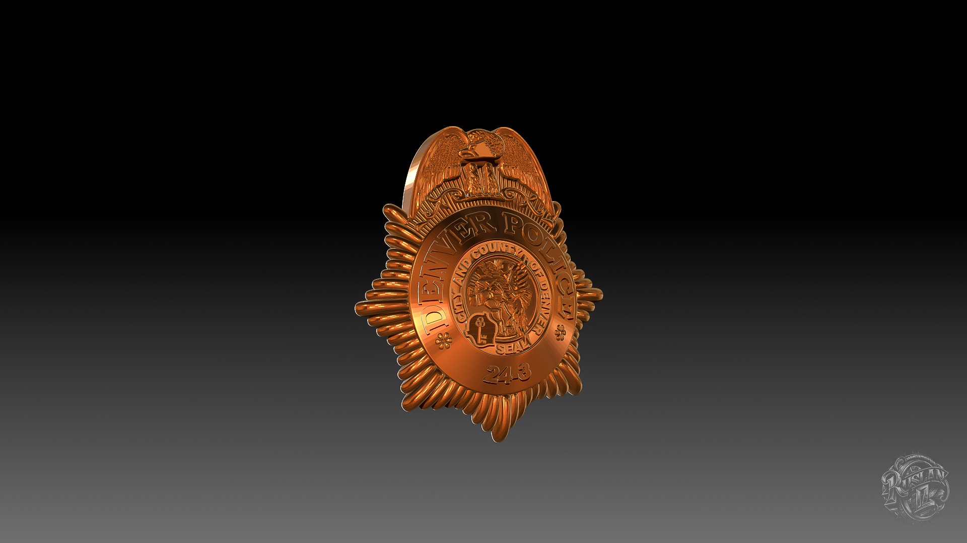 Denver Police Badge 3D print model_9