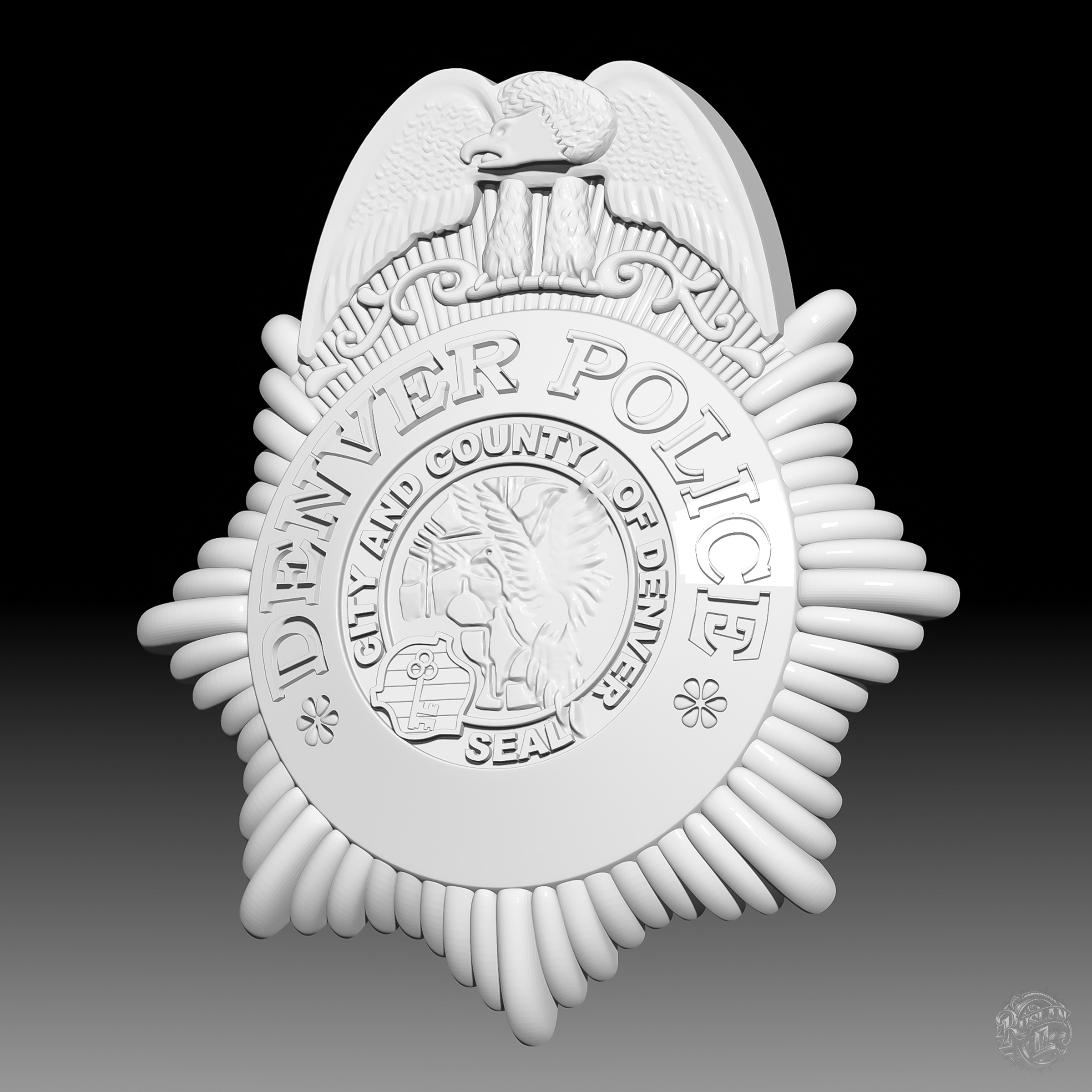 Denver Police Badge 3D print model_4