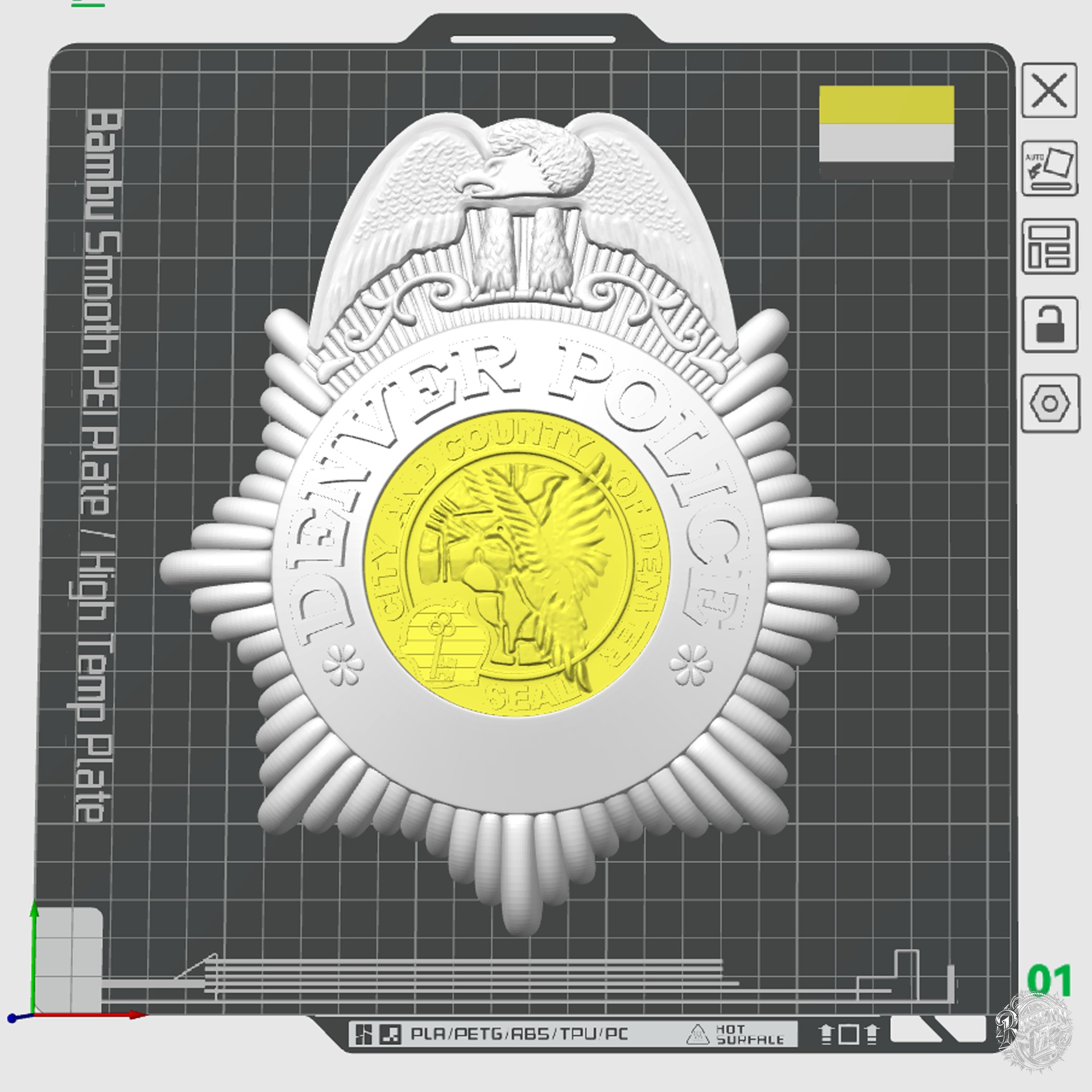 Denver Police Badge 3D print model_3