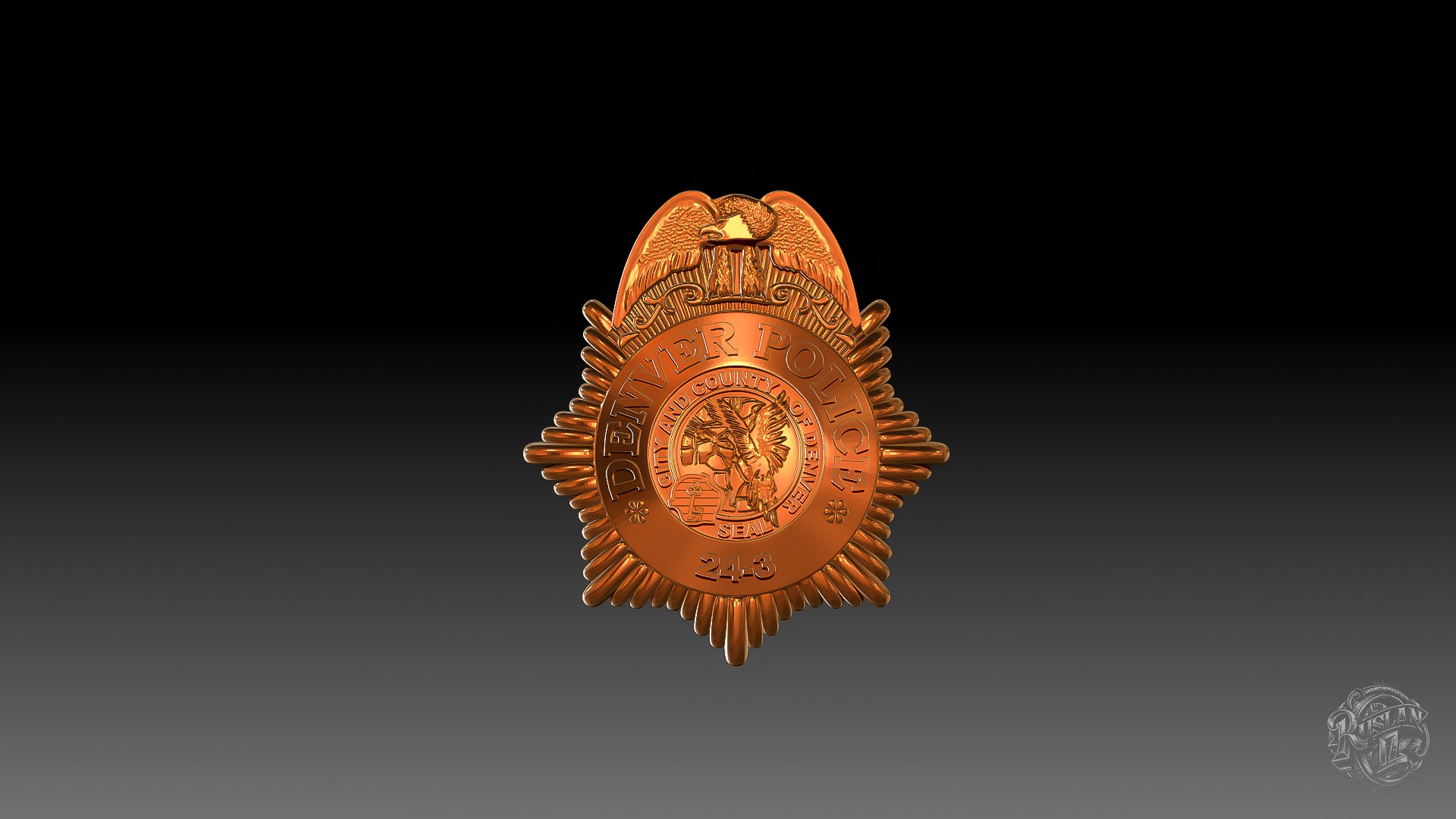 Denver Police Badge 3D print model_7
