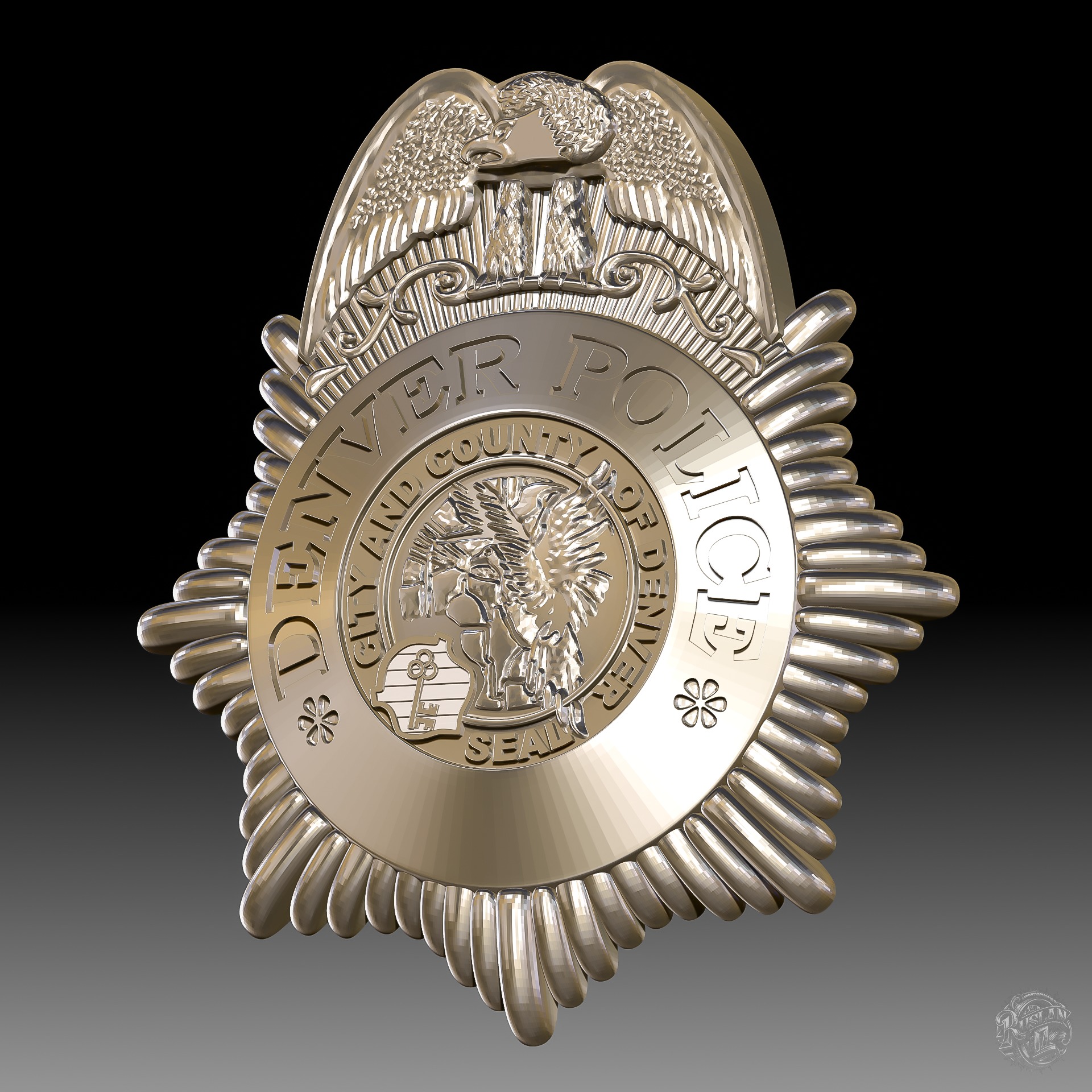 Denver Police Badge 3D print model_2