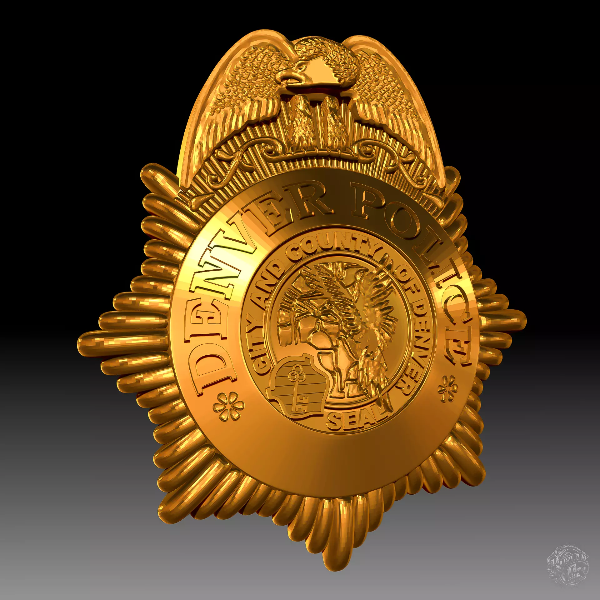 Denver Police Badge 3D print model_0