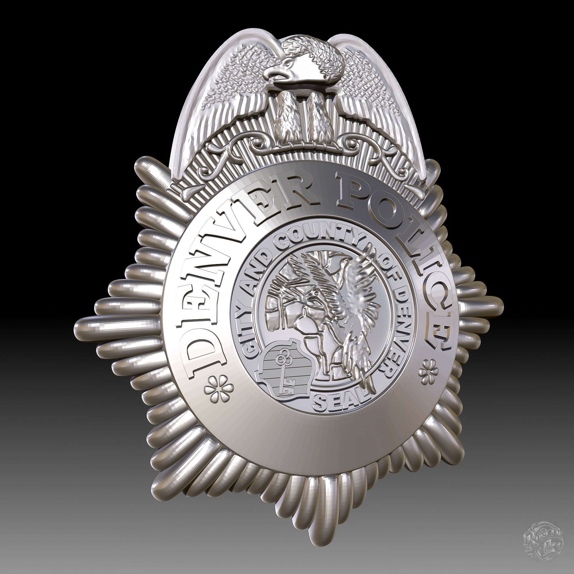 Denver Police Badge 3D print model_1