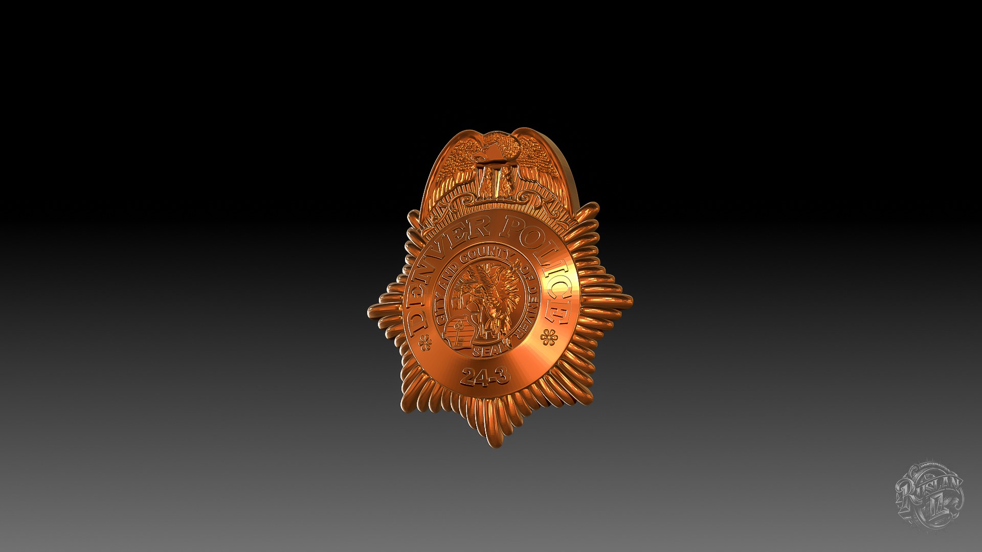 Denver Police Badge 3D print model_8