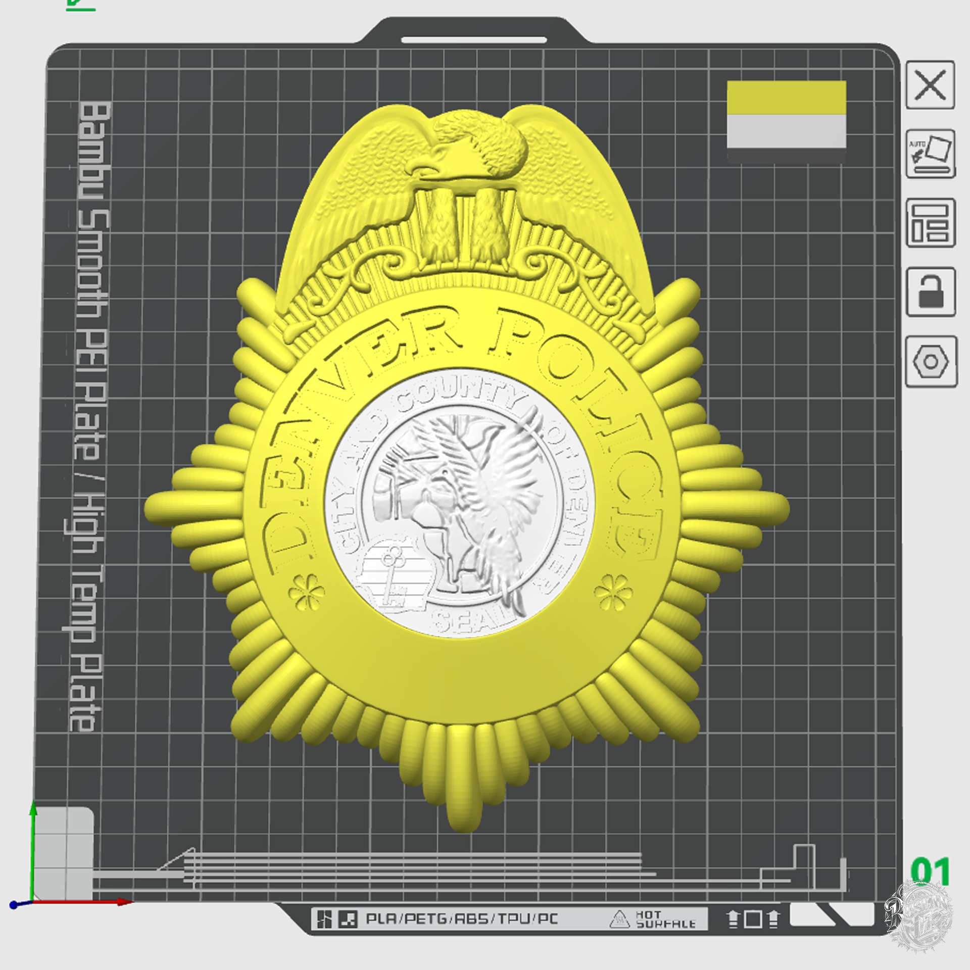 Denver Police Badge 3D print model_6