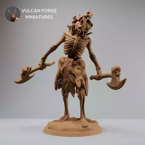 Headless undead skeleton berserker warrior - pre supported 3D print model