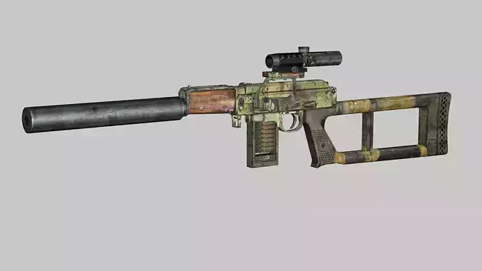 Sniper Denel 11NTW-20 Low-Poly 3D Model Low-poly 3D model