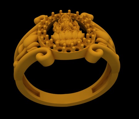 Lakshmi Devi Ring 3D print model_1