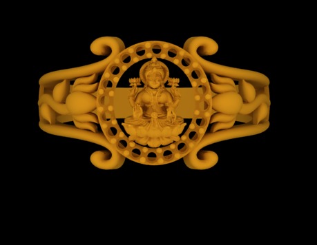 Lakshmi Devi Ring 3D print model_3